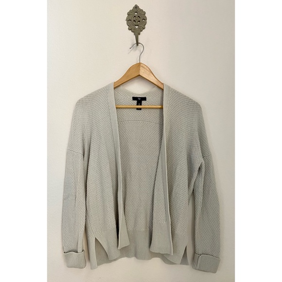 Gap • Neutral Cream Cotton Knit Open Front Slouchy Cardigan Sweater - Picture 1 of 13